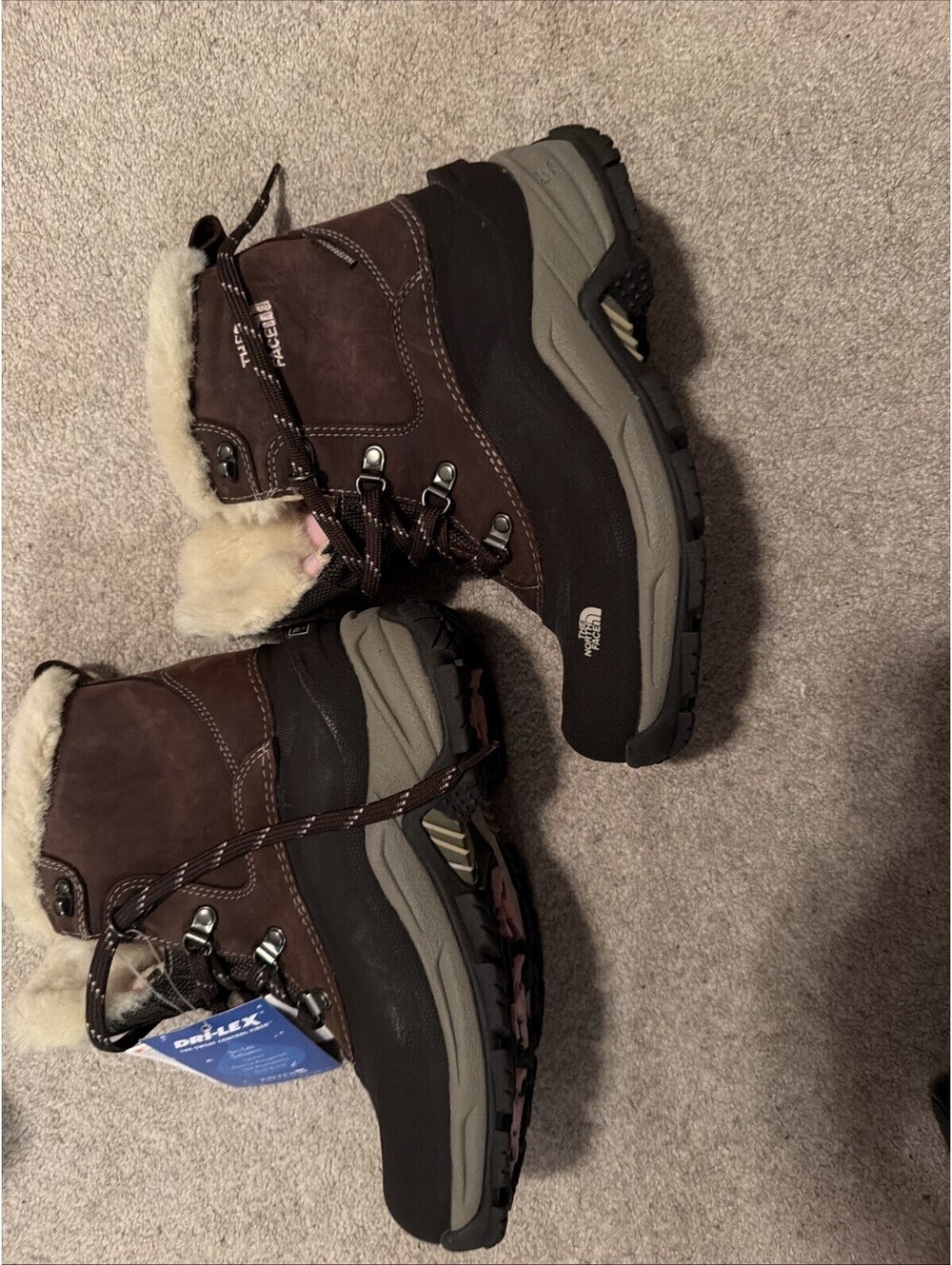 The North Face Women’s Brown Leather Fur Lined Winter Boots
